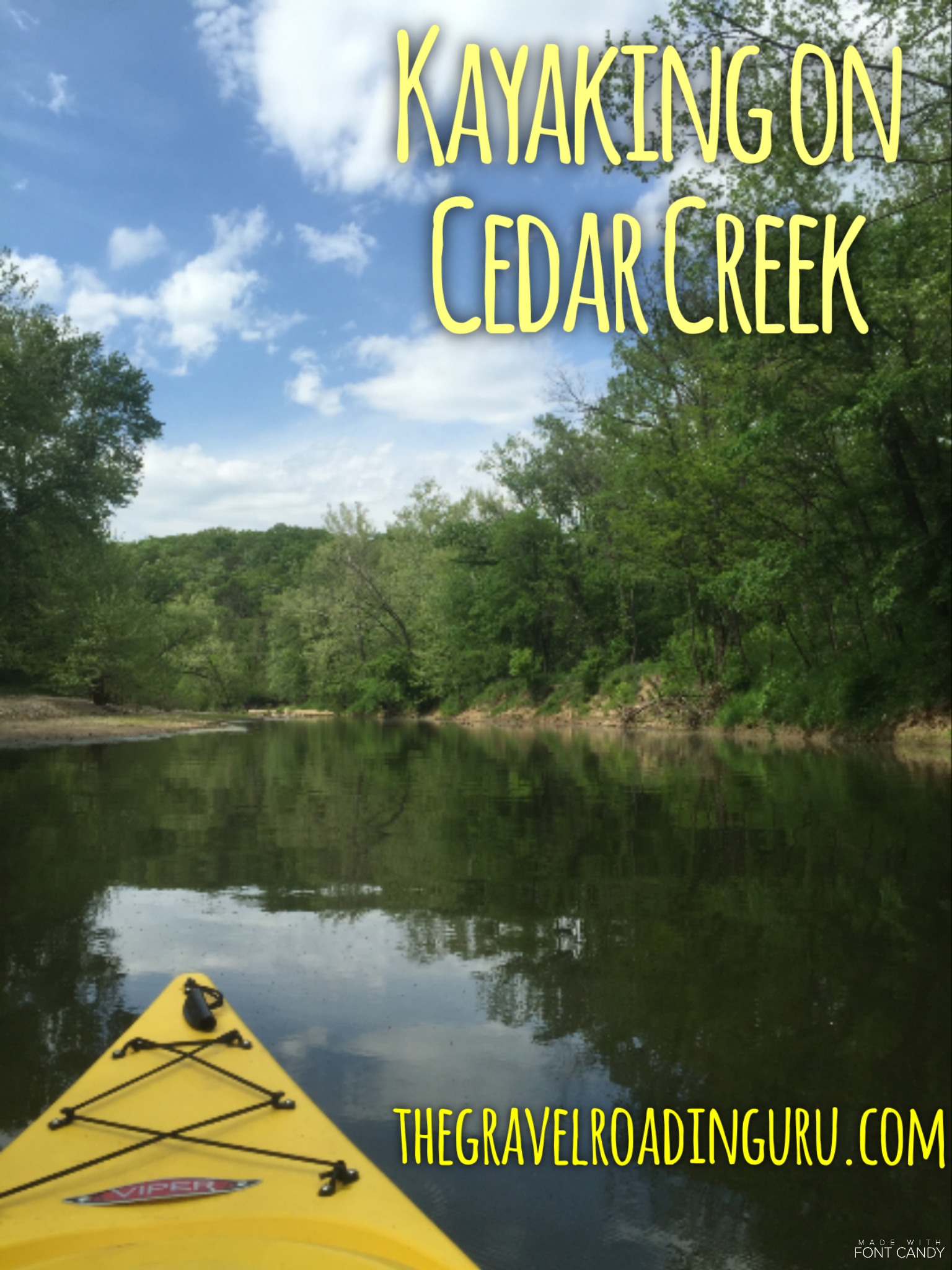 kayaking, kayak, cedar creek, missouri, creek, paddling